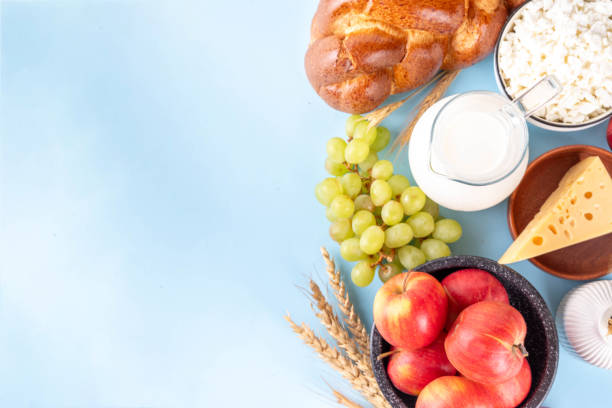 istock Happy Shavuot holiday background 2153403450