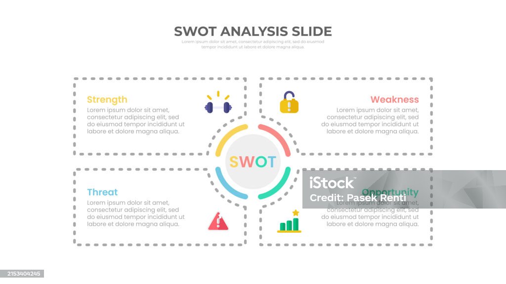 Swot Rectangular Swot Analysis Slide Infographic With 4 Rectangular Elements Stock ...