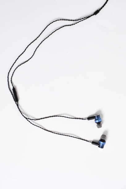 Black modern headphones with a headset