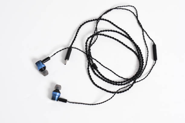 istock Black modern headphones with a headset 2153412267