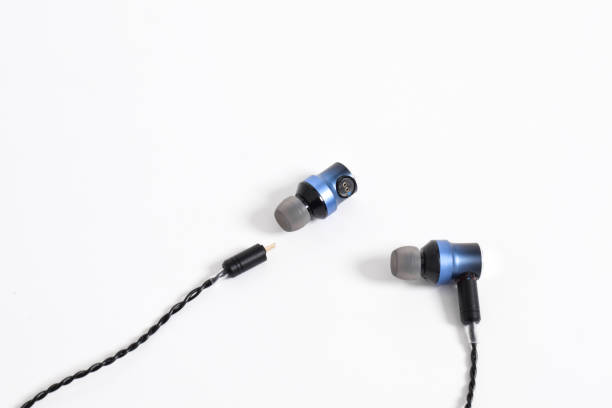 istock Black modern headphones with a headset 2153412341