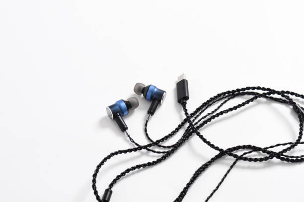 istock Black modern headphones with a headset 2153412421