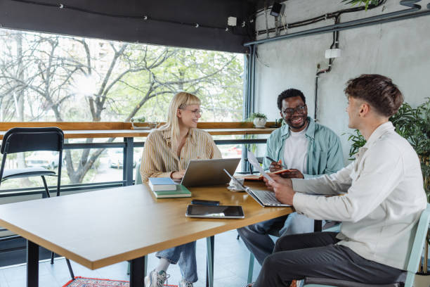 istock Project management and brainstorming. Young group of people working together 2153414211
