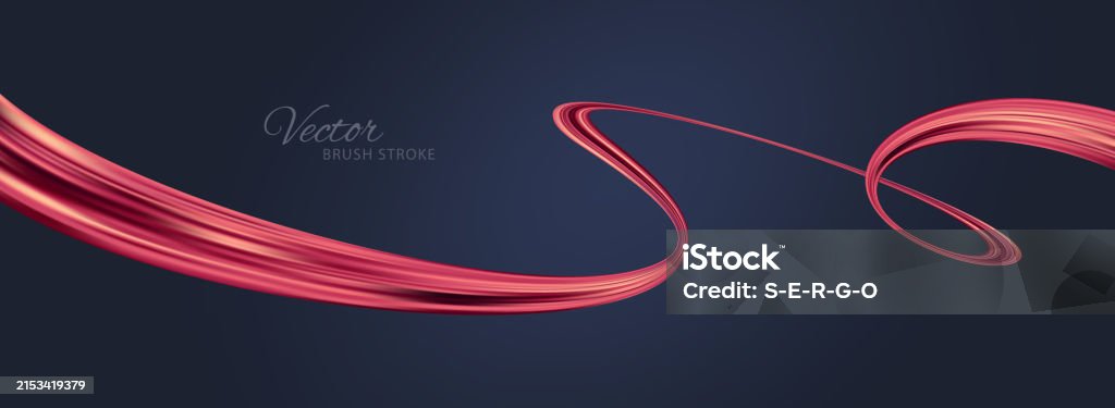 Red Flow Ribbon Red Flow Wave Red Paint Brush Stroke Flow Design Element Abstract Red ...