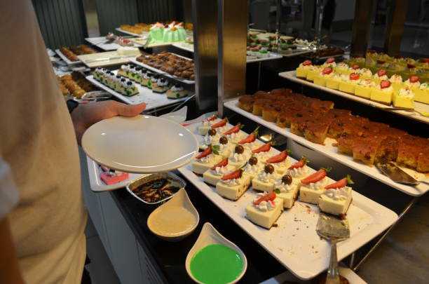 istock Sweets, pastries and cakes on a buffet in a Turkish all-inclusive hotel 2153428274