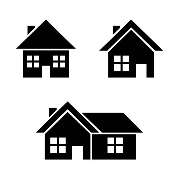 House or Home Icon Set Vector Design. Scalable to any size. Vector illustration file. construction buildings silhouette stock illustrations