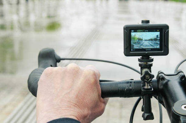istock Action camera to capture on a steering wheel  of bicycle 2153432910