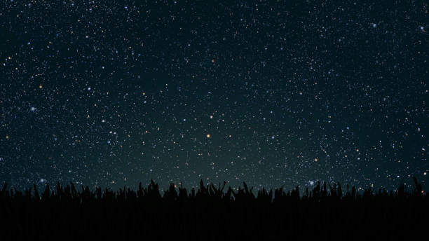mountain. backgrounds night sky with stars and moon and clouds.