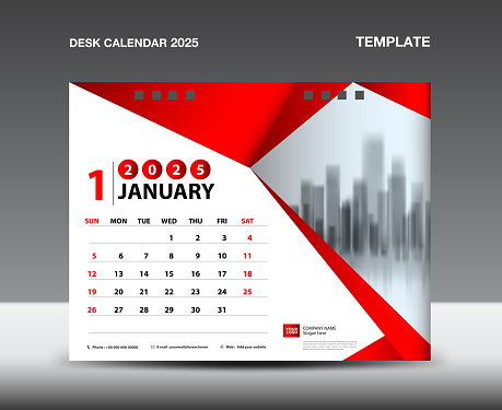 Vektor Templat Kalender 2025 Tahun Januari 2025 Tahun Desain Kalender