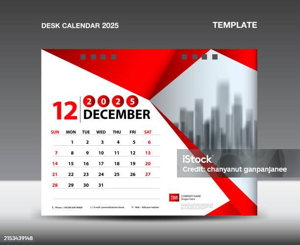 Vektor Templat Kalender 2025 Tahun Desember 2025 Tahun Desain Kalender