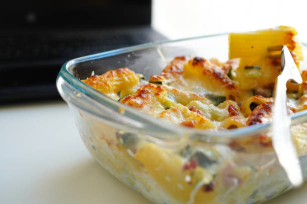 istock Lunch with pasta in Tupperware at the office desk 2153441618