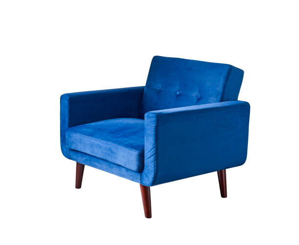 blue armchair isolated on a white. 3d illustration
