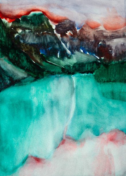 istock Mountain Lake Watercolour Painting 2153454874