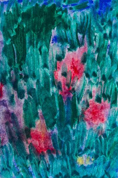 Spillage of textured purple and indigo hues of ink bleeding through white paper.