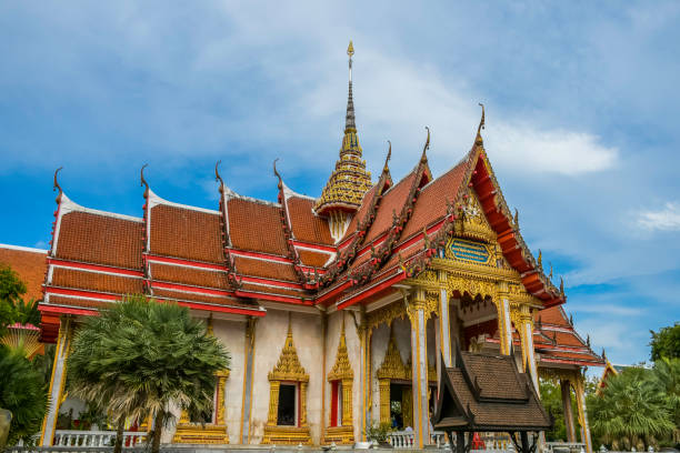 Beautiful Wat Chalong buddhist temple in Phuket thailand