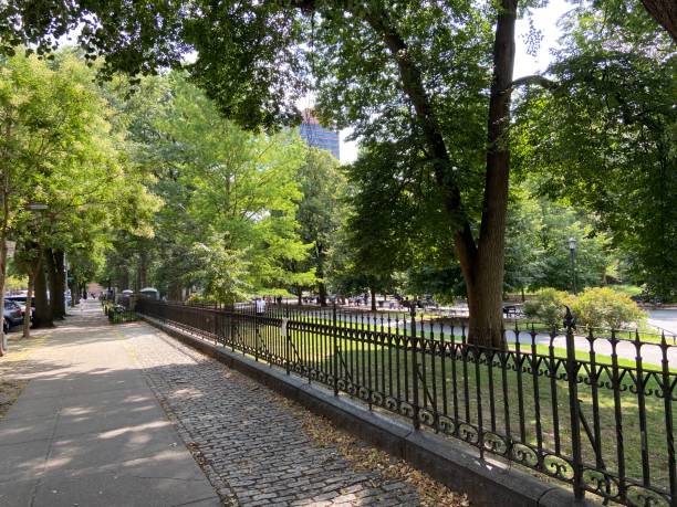 istock Black metal fence along Marcus Garvey Park in Harlem 2153460824
