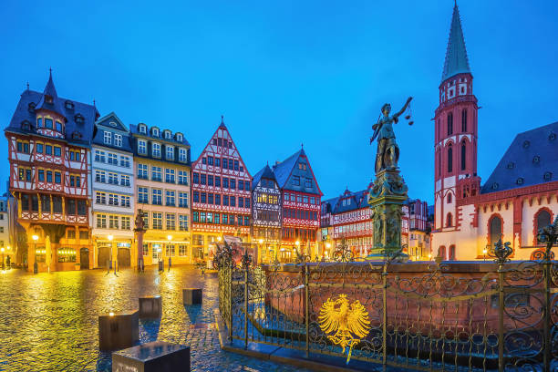 istock Old town square Romerberg in downtown Frankfurt, Germany 2153460941