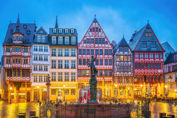 istock Old town square Romerberg in downtown Frankfurt, Germany 2153460946