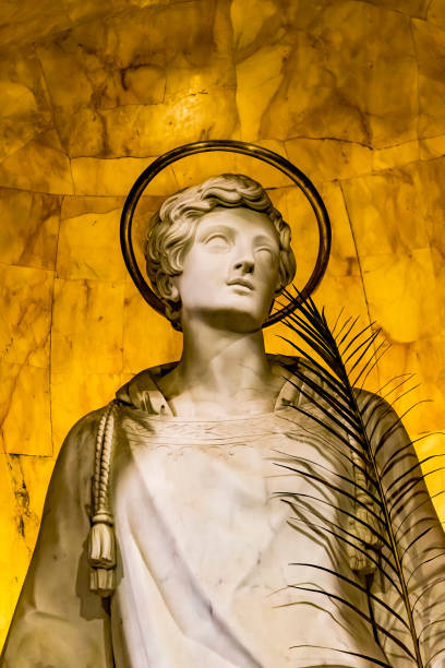 Angel Statue Papal Basilica Saint Paul Beyond Walls Cathedral Church Rome Italy. One of 4 Papal basilicas, established over Saint Paul's burial place in 324 by Emperor Constantine