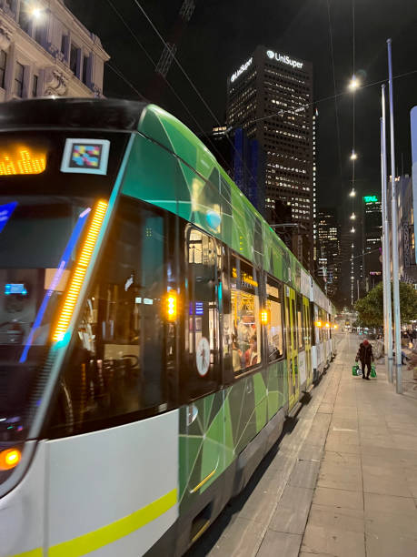 istock Melbourne city tram at night 2153463414