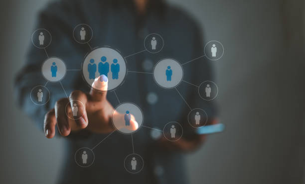 istock HR, human resources management concept. Person touch connected network of human resources for organizational structure. employment headhunting, candidate. teamwork organization and brainstorm. 2153465581