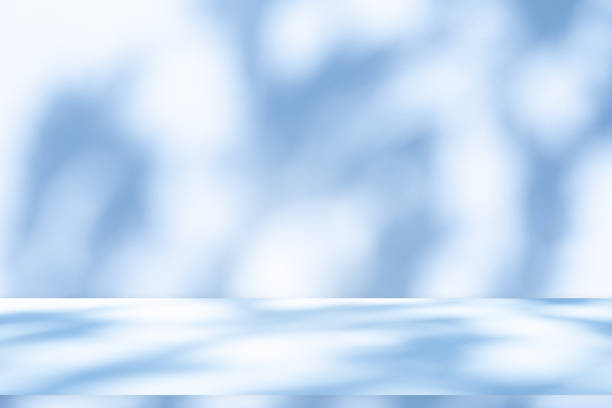 istock Wall interior background, studio, and backdrops show products. with shadow from window color white and blue light. background for text insertion and presentation of product 2153474735