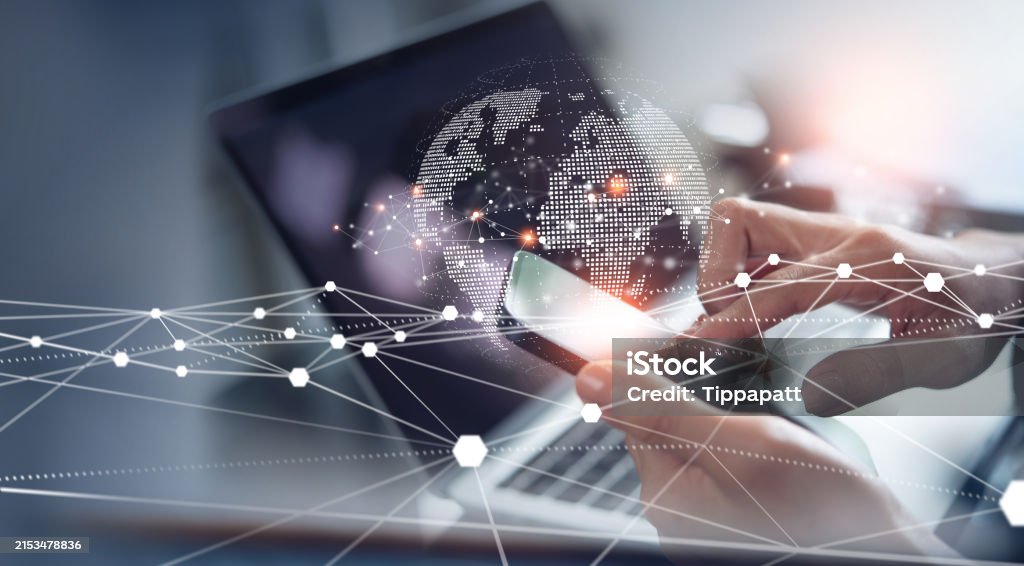 Digital technology, internet network connection, big data, digital marketing IoT internet of things. Woman using mobile phone and laptop computer surfing internet, innovative technology background Technology Stock Photo Digital technology, internet network connection, big data, digital marketing IoT internet of things. Woman using mobile phone and laptop computer surfing internet, innovative technology background Technology Stock Photo