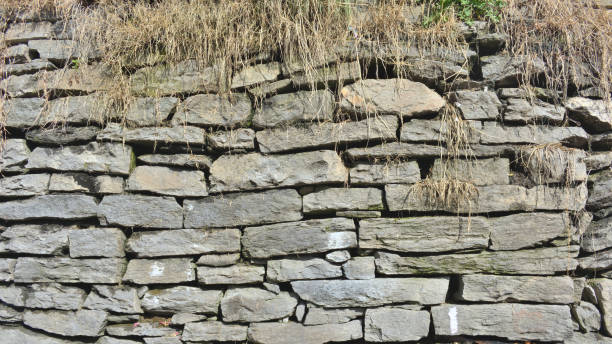 istock Wall made of cutting rocks in rural India. 2153479009