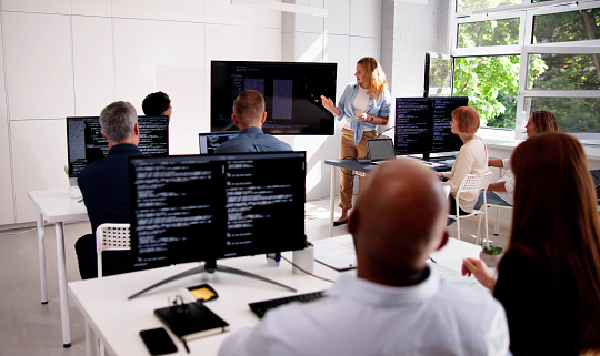 Programming Training Center Programmer Code Training In Classroom Stock Photo - Download Image Now ...