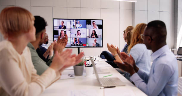 istock Hybrid Event Training Meeting. Promotion Applause 2153480610