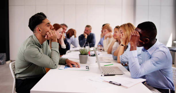 istock Diverse Tired Young Businesspeople Bored During Meeting 2153480614