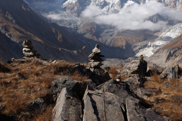 View from Annapurna Base Camp (ABC), Trekking from approach Annapurna Sanctuary, Himalayas, Napal