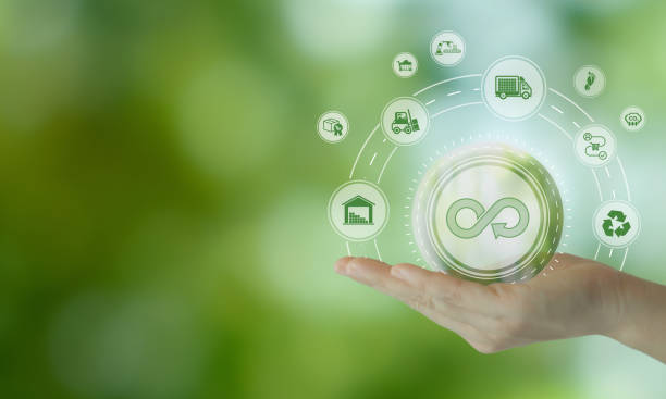 Green and sustainable supply chain concept. Integration of environmentally friendly practices into the supply chain process, from sourcing raw materials to delivering products to custom.