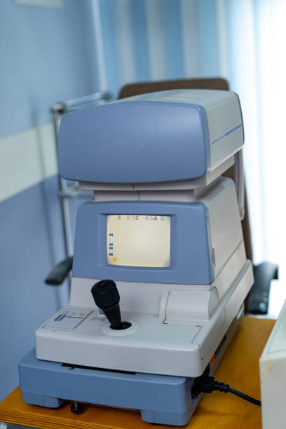 istock Optometry medical device. Eye examination equipment. 2153492052