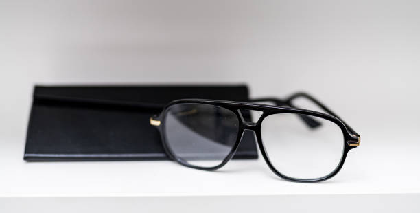 istock Stylish design optical eyewear. Modern glasses in store. 2153492103