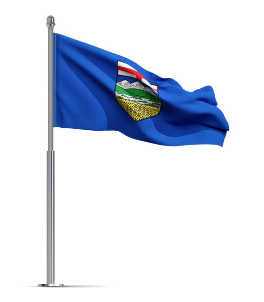 Flag of Alberta isolated on white background
