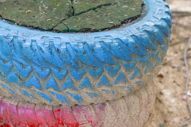 Painted car tires and used as seats