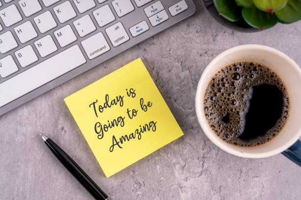 istock Paper note with quotes today is going to be amazing 2153498924