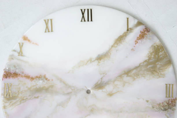 Handmade interior clocks made of epoxy resin. An interior item.