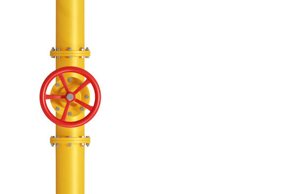Yellow tube with red crane isolated on white background