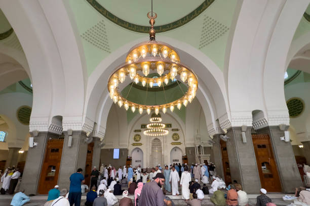 Medina, Saudi Arabia - April 15, 2024: inside view of Masjid Al Qiblatain.