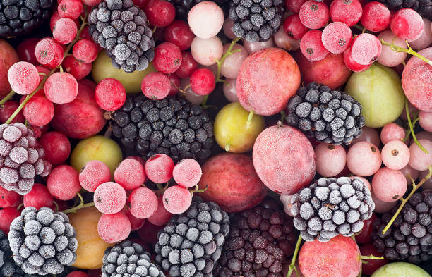 istock Frozen mixed berries as background, top view. Red currant, white currant, blackberry,  gooseberry and black currant. 2153514667