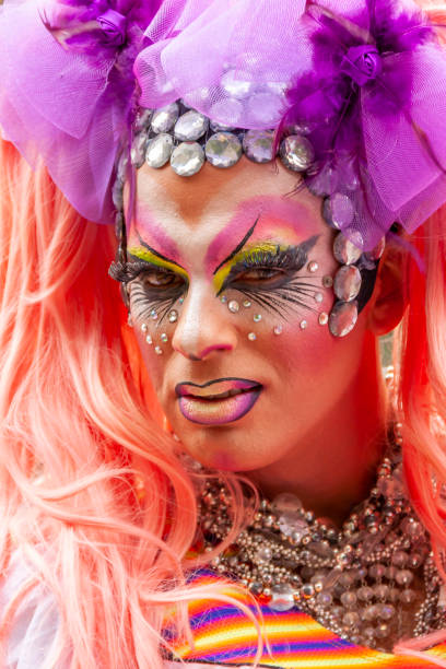 Santiago de Chile, Chile - July 1, 2017: Drag Queen portrait on Santiago Gay Pride.