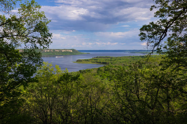 istock Mississippi River & Lake Pepin with Barge In Spring 2153521026