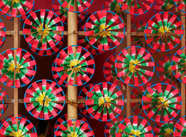 istock Colored pinwheel toy Background 2153527250