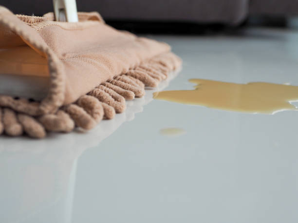 istock A mop mops up spilled coffee on the floor. 2153527358