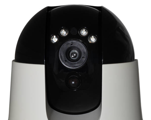 istock Security video camera that rotates to follow motion 2153528875