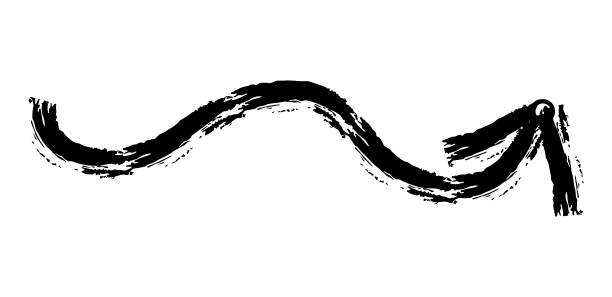 istock Hand drawn simple arrow drawn with wax crayon, chalk or charcoal. Uneven dry texture for underlining highlighting. Pencil drawn lines, strikethrough, grungy vector isolated on white 2153529000