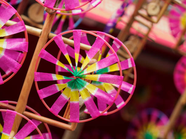 istock Colored pinwheel toy Background 2153541754