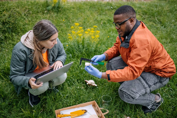 istock Young scientists doing research in nature taking a plant sample 2153542582